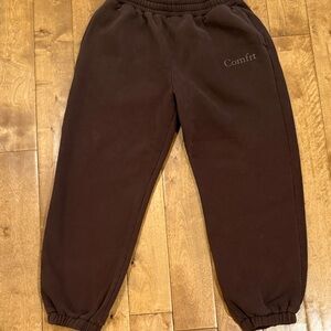Brown 'Comfrt' Elastic-Waist Jogger Sweatpants unisex